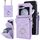 Per Samsung Galaxy Z Flip6 Custodia per telefono con slot per scheda RFID a forma di V con supporto ad anello (viola) Per Samsung Galaxy Z Flip6 Custodia per telefono con slot per scheda RFID a forma di V con supporto ad anello (viola)