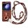 Per Samsung Galaxy Z Flip6 Impression Camelia Custodia protettiva per telefono con anello di diamanti e cordino lungo (marrone) Per Samsung Galaxy Z Flip6 Impression Camelia Custodia protettiva per telefono con anello di diamanti e cordino lungo (marrone)