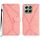 Custodia per telefono in pelle goffrata con cuciture per Honor X6b (rosa)