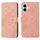 For iPhone 16 Ethnic Style Embossed Pattern Leather Phone Case(Pink)