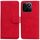 Custodia in pelle flip color puro per Honor Play 60 Plus (rosso)