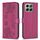Custodia per telefono in pelle goffrata a quattro foglie per Honor X6b (rosso rosa) Custodia per telefono in pelle goffrata a quattro foglie per Honor X6b (rosso rosa)