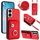 Per Honor X7b / Play 8T 5G Custodia per telefono con anello porta carte organo con cordino lungo (rosso) Per Honor X7b / Play 8T 5G Custodia per telefono con anello porta carte organo con cordino lungo (rosso)
