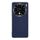 Per vivo X100s Pro Custodia per telefono in pelle PU con bordo argentato e texture incrociata (blu zaffiro)