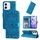 Custodia per telefono in pelle con motivo girasole in rilievo per Honor X60i (blu) Custodia per telefono in pelle con motivo girasole in rilievo per Honor X60i (blu)