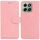 Custodia per telefono in pelle flip color puro per Honor X6b (rosa)