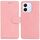Custodia per telefono in pelle flip color puro per Honor X60i (rosa)