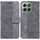 Custodia per telefono in pelle goffrata geometrica per Honor X6b (grigio)