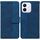 Custodia per telefono in pelle goffrata geometrica per Honor X60i (blu)