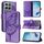 Custodia per telefono in pelle farfalla goffrata per Honor X6b (viola)