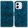 Custodia per telefono in pelle goffrata Lily per Honor X60i (blu scuro)