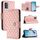 Per Nokia C300 Custodia per telefono cellulare in pelle con texture rombica e cordino (rosa corallo) Per Nokia C300 Custodia per telefono cellulare in pelle con texture rombica e cordino (rosa corallo)