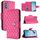 Per Nokia G42 / G310 Custodia per telefono in pelle con texture rombica e cordino (rosso rosa) Per Nokia G42 / G310 Custodia per telefono in pelle con texture rombica e cordino (rosso rosa)