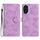 Per Honor 200 Pro Custodia in pelle con motivo a rilievo floreale (viola)