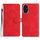 Custodia in pelle con motivo a rilievo floreale per Honor 200 Pro (rosso)