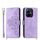 Custodia in pelle con portafoglio in rilievo con fiori per Honor X60i (viola)