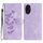 Per Honor 200 Pro Custodia in pelle con motivo a farfalla e fiore (viola)