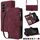 Per Samsung Galaxy Z Fold6 5G Custodia a tracolla con cerniera in pelle con slot multi-carta (rosso vino) Per Samsung Galaxy Z Fold6 5G Custodia a tracolla con cerniera in pelle con slot multi-carta (rosso vino)