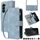 Per Samsung Galaxy Z Fold6 5G Custodia a tracolla con cerniera in pelle con slot multi-carta (azzurro chiaro) Per Samsung Galaxy Z Fold6 5G Custodia a tracolla con cerniera in pelle con slot multi-carta (azzurro chiaro)