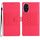 Custodia in pelle con effetto pelle goffrata a diamante per Honor 200 Pro (rosso)
