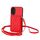 Per Honor 200 Pro 5G Rhombic Texture Card Bag RFID Custodia per telefono con cordino lungo (rosso) Per Honor 200 Pro 5G Rhombic Texture Card Bag RFID Custodia per telefono con cordino lungo (rosso)