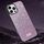 Per iPhone 16 Pro SULADA Custodia per telefono in pelle fatta a mano in TPU ibrida per PC glitterata (viola)