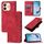 Per vivo Y28 4G Custodia in pelle goffrata con effetto pelle (rosso)