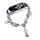 Per cinturino per orologio Xiaomi Mi Band 7 in onice con perline di cristallo (argento + farfalla) Per cinturino per orologio Xiaomi Mi Band 7 in onice con perline di cristallo (argento + farfalla)