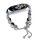 Per cinturino per orologio Xiaomi Mi Band 7 in onice con perline di cristallo (argento + perlina di agata) Per cinturino per orologio Xiaomi Mi Band 7 in onice con perline di cristallo (argento + perlina di agata)