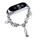 Per cinturino per orologio Xiaomi Mi Band 5/6 in onice con perline di cristallo (argento + farfalla) Per cinturino per orologio Xiaomi Mi Band 5/6 in onice con perline di cristallo (argento + farfalla)