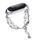 Per cinturino per orologio Xiaomi Mi Band 3/4 in onice con perline di cristallo (argento + perline di cristallo) Per cinturino per orologio Xiaomi Mi Band 3/4 in onice con perline di cristallo (argento + perline di cristallo)