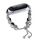 Per cinturino per orologio Xiaomi Mi Band 3/4 in onice con perline di cristallo (argento + perlina di agata) Per cinturino per orologio Xiaomi Mi Band 3/4 in onice con perline di cristallo (argento + perlina di agata)
