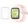 Per Huawei Watch Fit3 cinturino morbido in silicone + custodia protettiva trasparente per orologio (rosa)