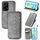 Custodia per telefono in pelle magnetica pressata con griglia cubica globale per Honor 200 Lite (grigio) Custodia per telefono in pelle magnetica pressata con griglia cubica globale per Honor 200 Lite (grigio)