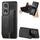 Custodia per telefono posteriore con cerniera in pelle retrò per Honor 80 Pro (nera) Custodia per telefono posteriore con cerniera in pelle retrò per Honor 80 Pro (nera)