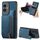 Custodia per telefono posteriore con cerniera in pelle retrò per Honor 100 (blu) Custodia per telefono posteriore con cerniera in pelle retrò per Honor 100 (blu)