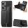 Custodia per telefono posteriore con cerniera in pelle retrò per Honor 100 Pro (nera) Custodia per telefono posteriore con cerniera in pelle retrò per Honor 100 Pro (nera)