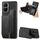 Custodia per telefono posteriore con cerniera in pelle retrò per Honor X40i (nera) Custodia per telefono posteriore con cerniera in pelle retrò per Honor X40i (nera)