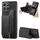 Custodia per telefono posteriore con cerniera in pelle retrò per Honor X8b (nera) Custodia per telefono posteriore con cerniera in pelle retrò per Honor X8b (nera)