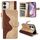 Custodia per telefono in pelle con chiusura orizzontale con cuciture per iPhone 16 Pro (gialla)