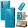 Custodia per telefono in pelle goffrata con fiori mandala per vivo V40 SE (blu)