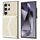 Per Samsung Galaxy S24 Ultra 5G Custodia per telefono con custodia per carta con texture rombica e cordino lungo (Beige)