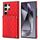 Per Samsung Galaxy S24 Ultra 5G Custodia per telefono con custodia per carta con texture rombica e cordino lungo (rosso)