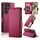 Custodia per telefono in pelle smerigliata magnetica con fibbia laterale per Samsung Galaxy S24 Ultra 5G (vino rosso)