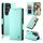 Custodia per telefono in pelle smerigliata magnetica con fibbia laterale per Samsung Galaxy S24 Ultra 5G (verde menta)