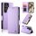 Per Samsung Galaxy S24 Ultra 5G Custodia per telefono in pelle smerigliata magnetica con fibbia laterale (viola)