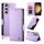 Custodia per telefono in pelle smerigliata magnetica con fibbia laterale per Samsung Galaxy S23+ 5G (viola)