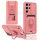 Custodia per telefono in silicone con porta carte magnetica scorrevole Camshield per Samsung Galaxy S24 Ultra 5G (rosa)