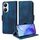 Custodia per telefono in pelle stellata con rombo goffrato per vivo Y35M+ / Y35+ / Y27 4G (blu)