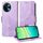 Custodia per telefono in pelle stellata con rombo in rilievo globale per vivo Y38 5G / T3x 5G (viola)